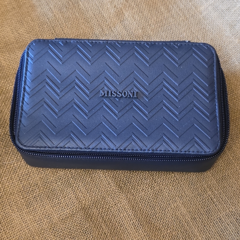 Missoni Navy Travel Amenity/Makeup Bag